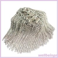 Chà Nam Nữ Bạc Punk Viền Vai Ban Huy Hiệu Vintage Lấp Lánh Cho Kim Cương Giả Tua Rua Dây Xích Epaulet Trang Phục Unif