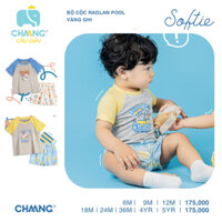 Chaang - Bộ cộc raglan Pool SS2023D04 bé trai 3 tháng đến 5 tuổi |Quần áo Chaang chính hãng