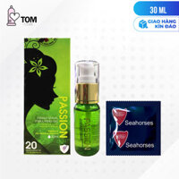 Chai 30ml Gel bôi trơn tăng khoái cảm nữ - Passion kèm 1 chiếc bao cao su Shell Seahorse