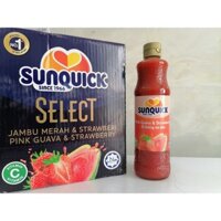 [Chai 700ml - ỔI HỒNG & DÂU] NƯỚC ÉP TRÁI CÂY CÔ ĐẶC [Malaysia] SUNQUICK Pink Guava & Strawbery Fruity (halal)