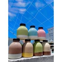 Chai Bầu Lùn,Chai Ù Lùn 500ml Cổ Rộng fi38.Combo 50 Chai Đã kèm Nắp,Chai Nhựa Đựng Trà Sữa,Sữa Chua.