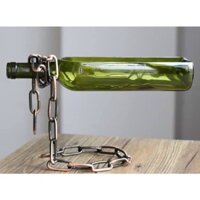 Chai bay decor, chai bay cắm hoa trang trí độc lạ, lọ hoa thuỷ tinh, bình hoa hình chai kèm dây xích lơ lửng, chai bay