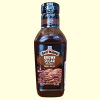 Chai BROWN SUGAR 500g + SỐT ƯỚP BBQ VỊ ĐƯỜNG NÂU MCCORMICK Grill Mates Brown Sugar BBQ Sauce (HALAL)