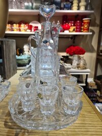 Chai chén pha lê dẹt