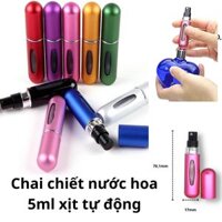 Chai chiết nước hoa 5ml dạng xịt tự động nhiều màu sắc