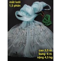 chài cước xanh ngọc chân chì và xích mắt lưới 1p5 chuẩn cước thái sịn