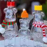 Chai nhựa đựng trà sữa hình gấu bearbrick 250ml, 400ml, 550ml đựng trà sữa , nước ép - Giá Xưởng