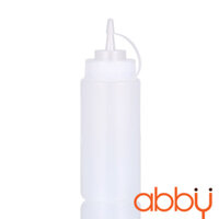 Chai nhựa đựng tương màu trắng 12oz