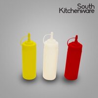 Chai nhựa đựng tương màu trắng 16oz