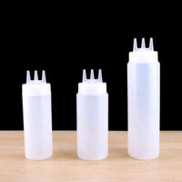 Chai nhựa đựng tương màu trắng 3 đầu 12oz