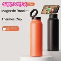 Chai nước thể thao CHAYUMDA, có giá đỡ điện thoại từ tính Cốc cách nhiệt dung tích lớn, Bình nước cách nhiệt bằng thép không gỉ 24 Oz
