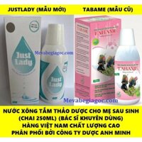 CHAI NƯỚC XÔNG TẮM THẢO DƯỢC CHO MẸ 250ML - TABAME / JUSTLADY (Phân phối bởi Cty Dược Anh Minh)