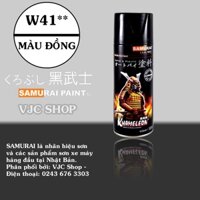 Chai sơn xịt sơn xe máy SAMURAI Mã W41** màu đồng - VJC SÀI GÒN