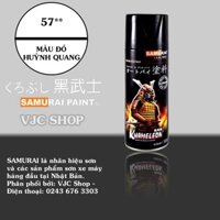 Chai sơn xịt sơn xe máy SAMURAI Mã 057** màu đỏ huỳnh quang