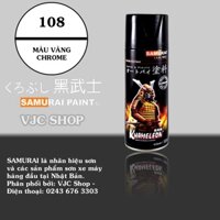Chai sơn xịt sơn xe máy SAMURAI Mã 108 màu vàng crom
