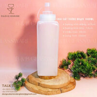 Chai Sốt Vuông Nhựa 1000ml