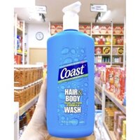 Chai Sữa Tắm Gội Coast Hair Body Wash 2in1 946ml Mỹ