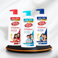 Chai sữa tắm Lifebuoy 800g b‎ảo v‎ệ vượt trội k​hỏi vi khu​ẩn đỏ, mát lạnh sảng khoái xanh nhạt, chăm sóc da xanh đậm