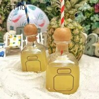 Chai tái sử dụng KECTTIO, với cốc chai rượu có lỗ rơm Chai Tequila Mini, Quà tặng 375ml Trang trí tiệc có nút chai Chai Tequila