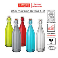 Chai thủy tinh nắp cài Oxford 1 lít, đựng mật ong, nước mắm, kombucha I Chính hãng Bormioli