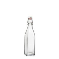 Chai thủy tinh vuông nắp cài Bormioli Rocco Swing đưng mât ong, nươc ep trai cây, dâu ăn - 500ml