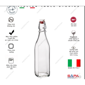 Chai thủy tinh vuông Swing Bormioli Rocco 314740 - 500 ml