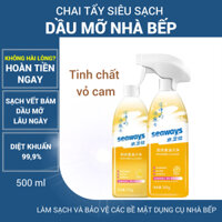 Chai Xịt Bọt Tuyết Vệ Sinh Nhà Bếp SEAWAYS - Chai 500ml - Tẩy Sạch Mạnh Mẽ Mảng Bám Dầu Mỡ Lâu Ngày