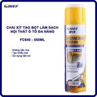 Chai xịt bọt vệ sinh nội thất xe ô tô Chief FC640 tẩy sạch vết ố trên ghế da vô lăng taplo