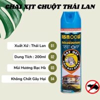 Chai Xịt Đuổi Chuột Rat Off - Anti Rat Spray Thái Lan 200ml Tặng kèm móc khóa Mẫu Ngẫu nhiên