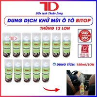 Chai xịt khử mùi vệ sinh ô tô làm mát điều hòa không khí BITOP, dung dịch xịt làm sạch không khí trong xe - Điện Lạnh Thuận Dung - Combo 12 chai