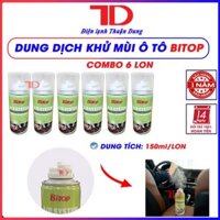 Chai xịt khử mùi vệ sinh ô tô làm mát điều hòa không khí BITOP, dung dịch xịt làm sạch không khí trong xe - Điện Lạnh Thuận Dung - Combo 6 chai