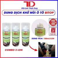 Chai xịt khử mùi vệ sinh ô tô làm mát điều hòa không khí BITOP, dung dịch xịt làm sạch không khí trong xe - Điện Lạnh Thuận Dung - Combo 3 chai