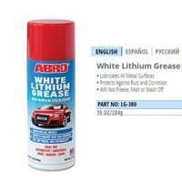 Chai xịt mỡ bò dạng nước ABRO WHITE LITHIUM GREASE 284G