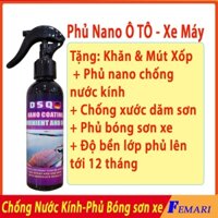 Chai xịt phủ nano kính ô tô - Nano Phủ Kính Chống Đọng nước - Phủ bóng sơn xe máy ô tô CeramicFEMARI