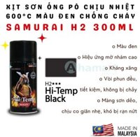 Chai xịt sơn ống pô, lốc máy chịu nhiệt 600°C chống cháy Samurai H2 300ml màu đen nhám                          - 39099859                                                       Yêu thích
