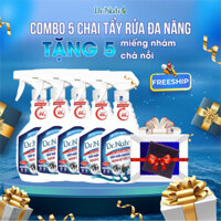 Chai xịt tẩy đa năng Dr.natro combo 5 chai tặng (5 miếng nhám + 1 cước chà )