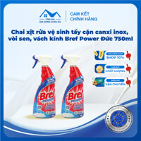 Chai Xịt Tẩy Rửa Đa Năng Vệ Sinh Tẩy Cặn Canxi Inox, Vòi Sen, Vách Kính Bref Power 750ml