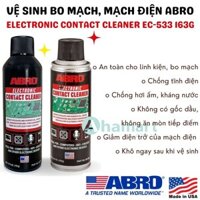 Chai xịt vệ sinh bo mạch, mạch điện, thiết bị điện tử Abro Electronic Contact Cleaner EC-533 163g                          - 39099713                                                       Yêu thích