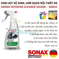 Chai xịt vệ sinh làm sạch nội thất da, nỉ, taplo, nhựa xe Sonax Interior Cleaner 321200 500ml