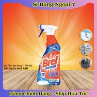Chai xịt vệ sinh tẩy cặn canxi inox, vòi sen, vách kính Bref Power 750ml của Đức