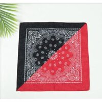 Chain quần - Khăn bandana turban vuông thời trang nhiều kiểu dáng đường phố hip hop chất xích móc khăn - Bandana đỏ đen