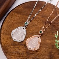 Chalcedony Phật Mặt Dây Chuyền Maitreya Phật Vòng Cổ Ánh Sáng Sang Trọng Phù Hợp Với Tính Khí Cao Cấp C