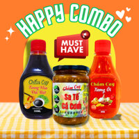 Chấm Cay Happy Combo - Sốt ớt, nước chấm đóng lọ gồm 3 loại sambal, soy sauce, chili sauce