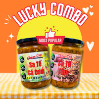 Chấm Cay Lucky Combo - Sốt ớt, nước chấm đóng lọ gồm 2 loại sambal anchovy và sambal praw 350ML
