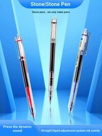Chấm Đá Im Lặng Bấm Thẳng Chất Lỏng Cuộn Bút DS-911 Hai Hạt Mịn Toàn Kim Bút Gel Nhanh Khô Dung Tích Lớn Học Sinh Sử Dụng 0.5 Kỳ Thi Carbon Đen Bàn Chải Bút Câu Hỏi Văn Phòng Màu Đỏ Sig