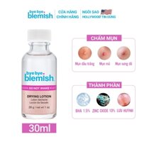 Chấm Mụn Giảm Mụn Nhanh Sau 1 Đêm Dành Cho Mụn Trắng, Sưng Đỏ Bye Bye Blemish Original Drying Lotion 30ml