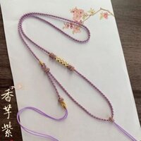[Champagne Shining] Taro Tím Ngàn Dặm Sông Núi Đào Hoa Mặt Dây Chuyền Dây Buộc Tay Nam Nữ Vàng Mặt Dây Chuyền Dây Điều Chỉnh20250224
