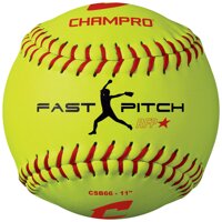 CHAMPRO 11"" Recreational Fast Pitch Softball - Durahide Cover, Optic Yellow (CSB66)