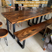 Chân Bàn / Ghế Sắt Chữ U Cho Bàn Gỗ Nguyên Khối Đã Được Sơn Tĩnh Điện