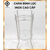 Chân Bình Lọc Nước INOX cao cấp, chân kệ, giá đỡ bình nước, 30x30x64 (cm), có khay đựng ly "xoắn ốc", tặng kèm nút chân